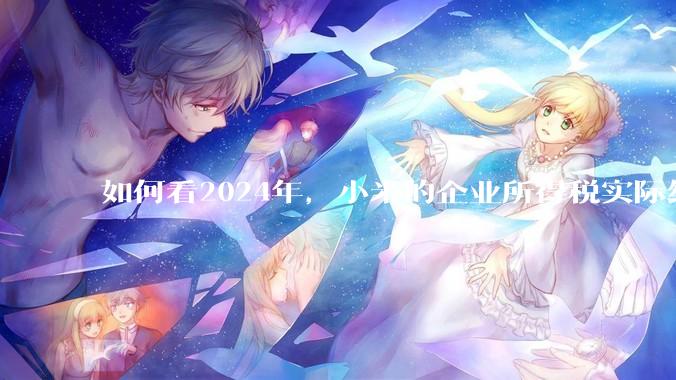 如何看2024年，小米的企业所得税实际纳税额超过华为？