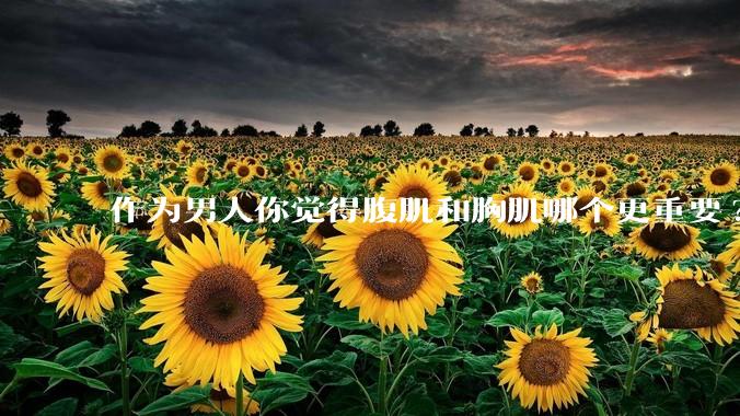 作为男人你觉得腹肌和胸肌哪个更重要?