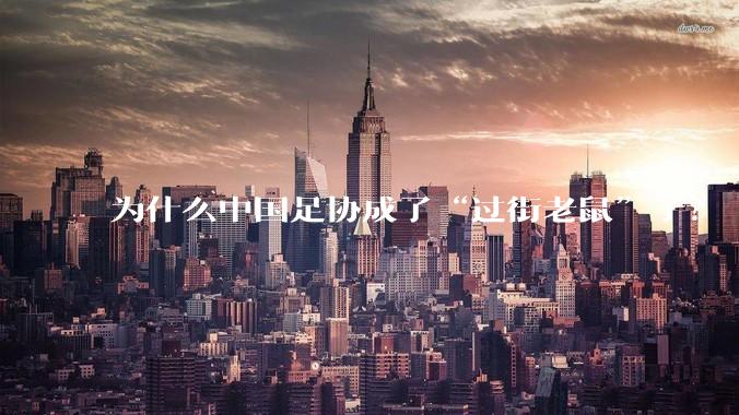 为什么中国足协成了“过街老鼠”了？